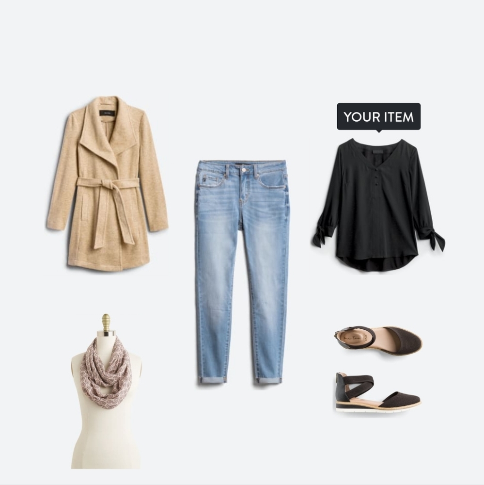 NWT Black 3/4 Sleeve Blouse - Picture 6 of 6